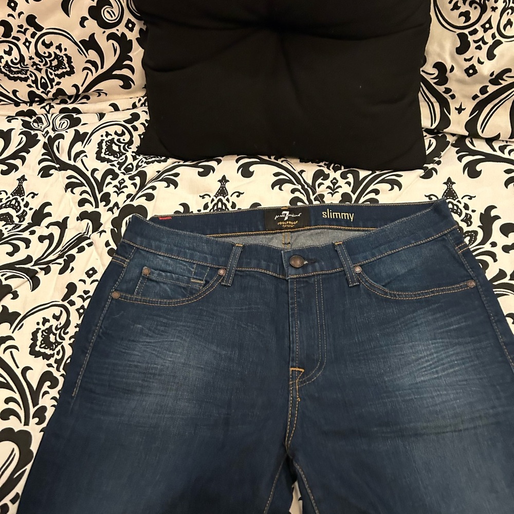 7 For All Mankind Dark Blue Skinny Jeans Men’s - Picture 2 of 4